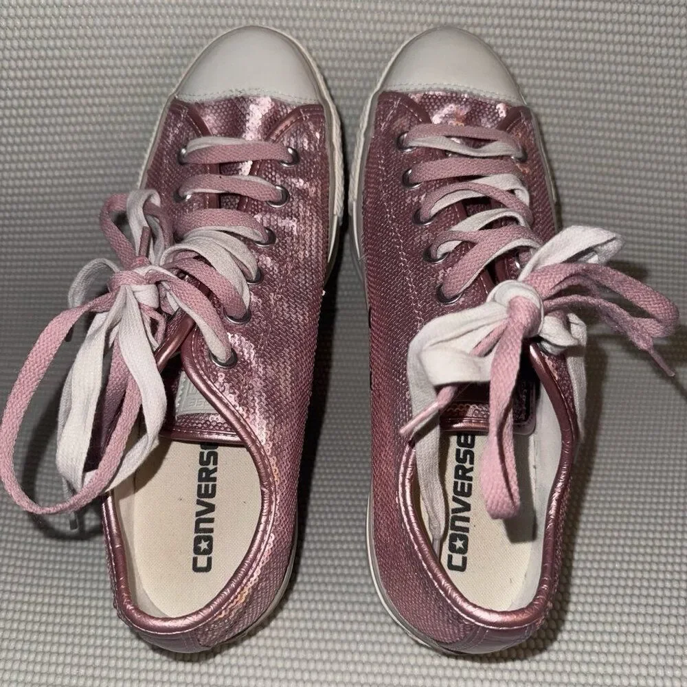 Converse Platform Low Top Sneakers in Metallic Pink - Picture 6 of 9